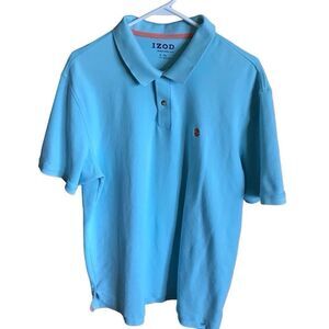Izod men’s Polo Size XL Shirt turquoise blue short sleeve